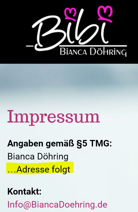Bianca Döhring ohne feste Adresse