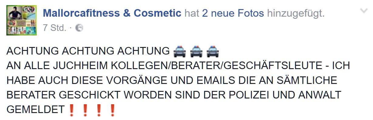 Bianca Döhring Drohung Juchheim Cosmetic