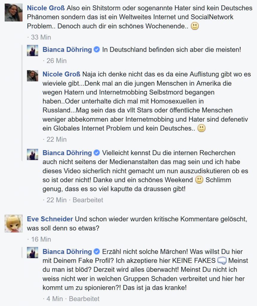 Gelöschte Kritik bei Facebook