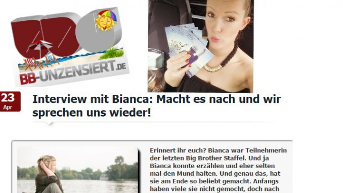 Bianca Döhring gibt BB-Unzensiert ein Interview Bianca Döhring gibt BB-Unzensiert ein Interview