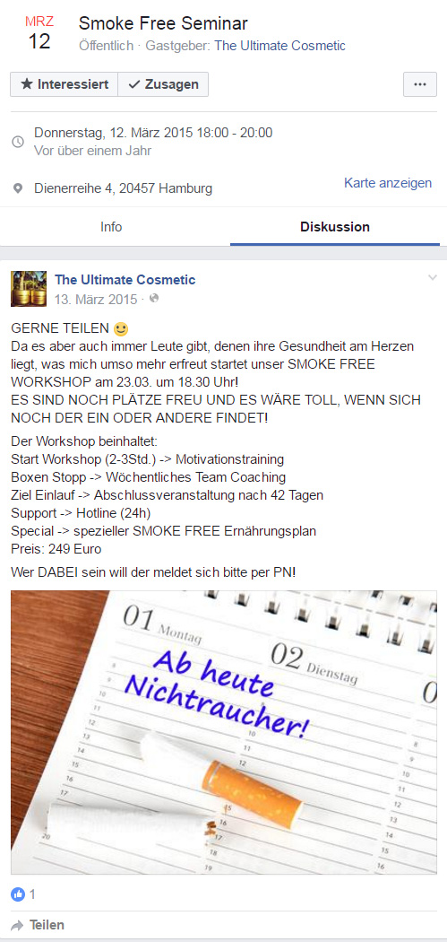 Smoke Free Konzept, Bianca Döhring BiBi, Plan Seminar, Hannover Hamburg Mallorca, Rauchen aufgeben Raucher abgewöhnen Nicht-Raucher Zigarette Zigaretten Sucht