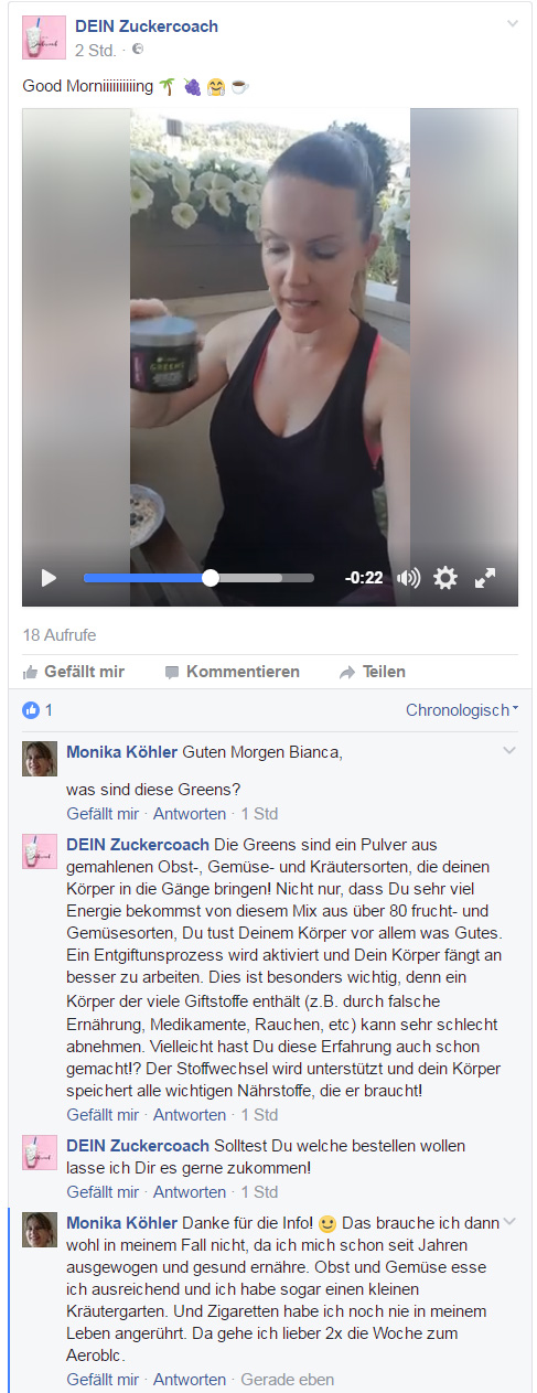 Bianca Döhring Schleichwerbung illegal Straftat kriminell Abzocke DEIN Zuckercoach Mallorca Mallorcafitness BiBi