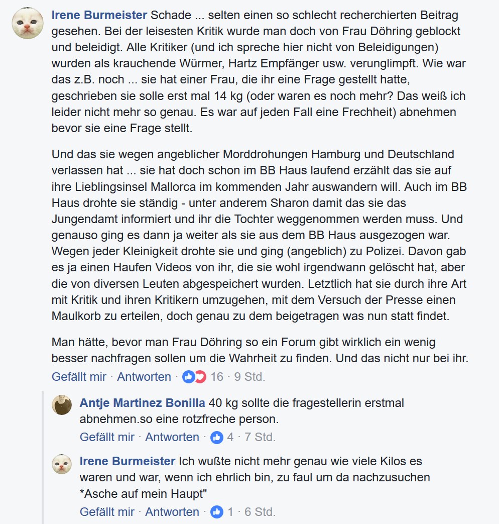 Bianca Döhring bei RTL Punkt 12 - TV Report Fernsehen Bericht Beitrag Cybermobbing Mallorca BiBi Big Brother Zuschauerreaktionen