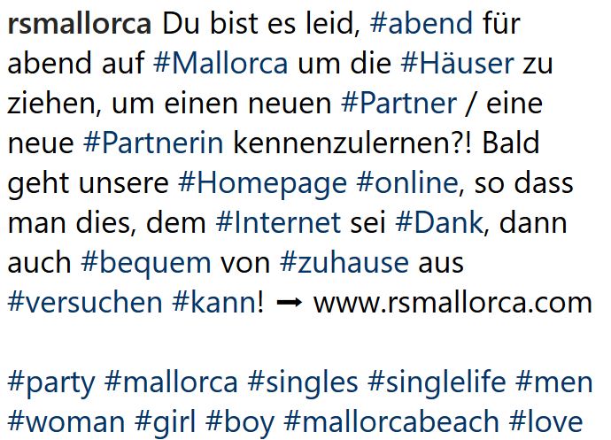 RSMallorca, Resident Singles Mallorca Partnervermittlung, Palma, Bianca Döhring, Partner Vermittlung Single Liebe Mann Frau Partnerschaft Kontakt Kontakte Love Beziehung Partnersuche