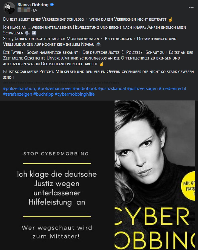 Lena Noske spricht das Cybermobbing-Lügen-Hörbuch von Bianca Döhring Buch