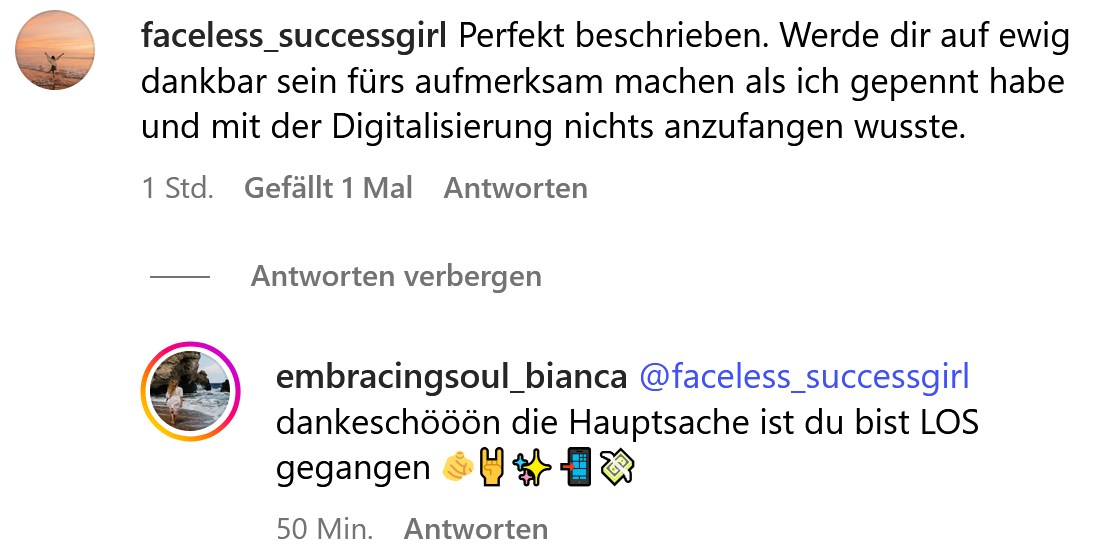 Bianca Döhring schreibt selbst Kommentar - Betrug Abzocke Fake